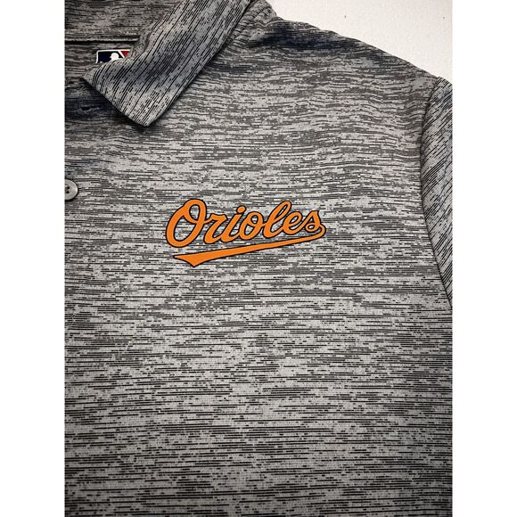 NWT Orioles Heather Gray MLB Men's Baseball Athletic Polo Size Medium - Picture 4 of 13